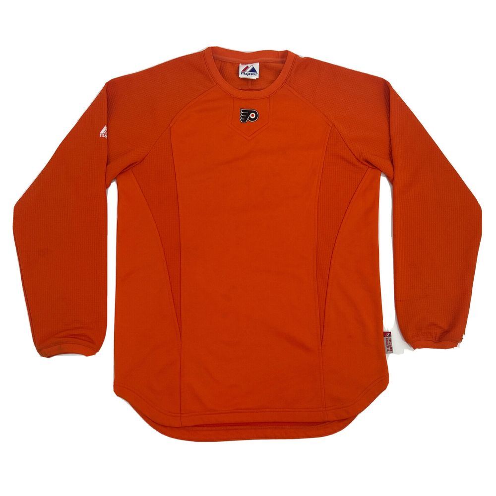 Philadelphia Flyers Sweatshirt Men S Orange Majestic Long Sleeve Therma Base NHL